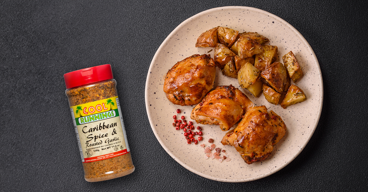 Caribbean Spiced Roast Chicken with Potatoes |Cool Runnings Foods