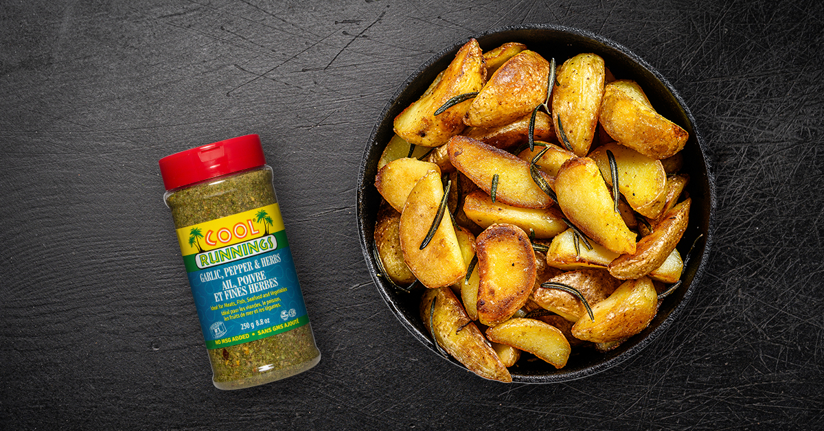 Garlic Herb Potato Wedges |Cool Runnings Foods