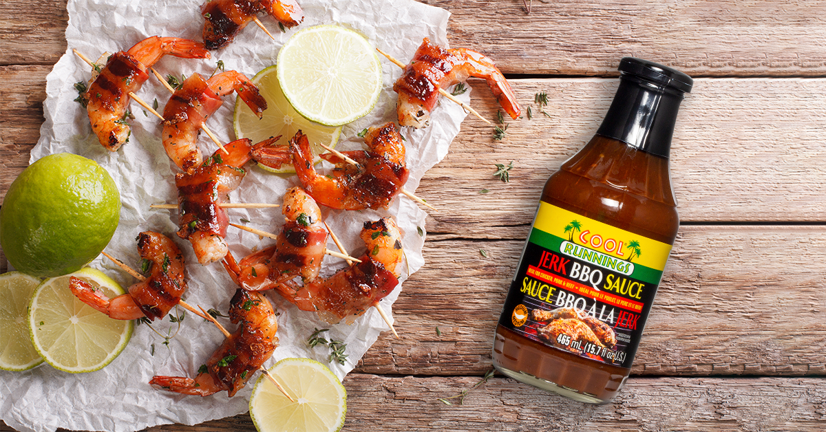 Jerk BBQ Bacon Wrapped Shrimp |Cool Runnings Foods