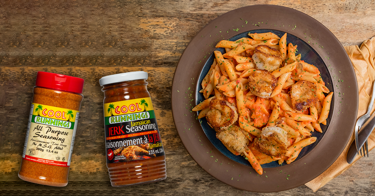 Jerk Shrimp Pasta |Cool Runnings Foods