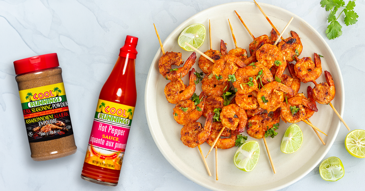 Jerk Shrimp Skewers |Cool Runnings Foods