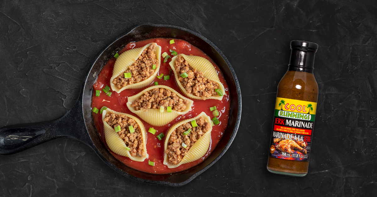 Jerk Turkey Stuffed Pasta Shells |Cool Runnings Foods
