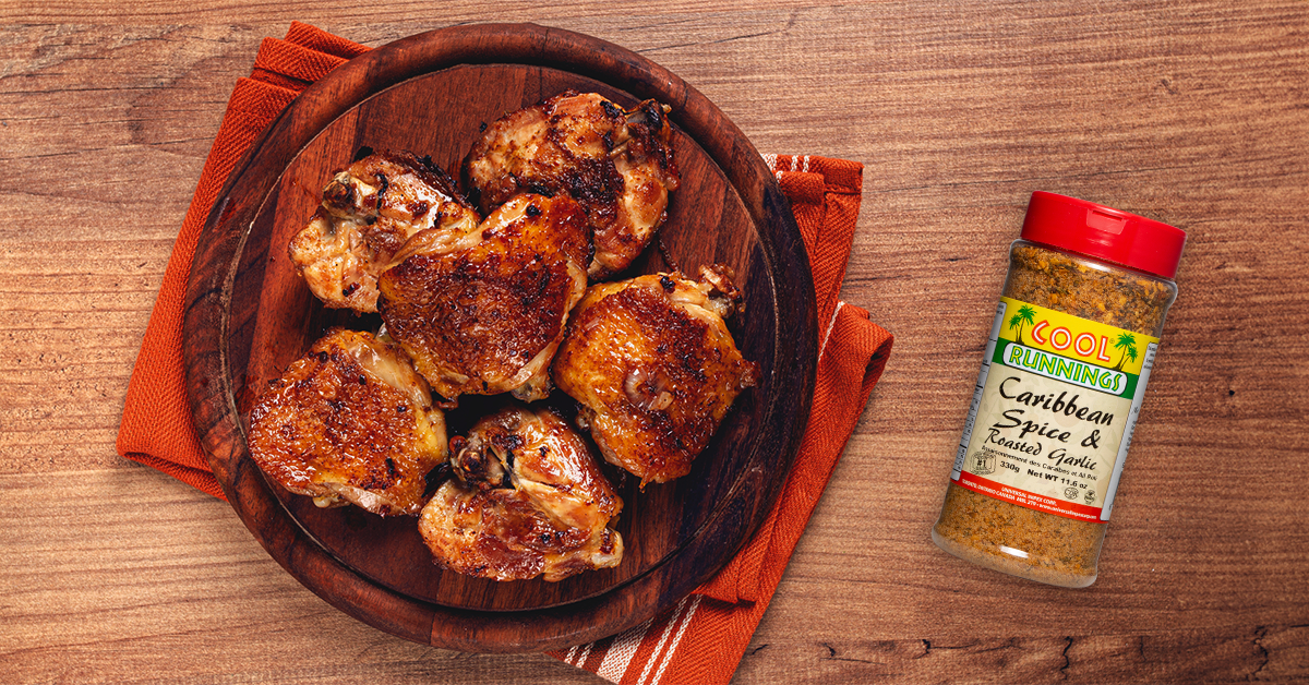 Seared Caribbean Spiced Chicken Thighs |Cool Runnings Foods