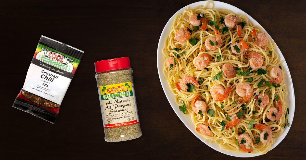 Caribbean-Style Shrimp Scampi |Cool Runnings Foods